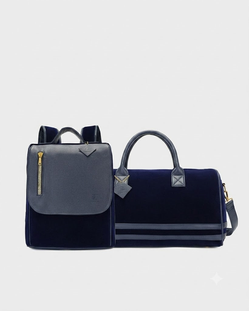 Velvet Luxe Travel Set in Royal Blue