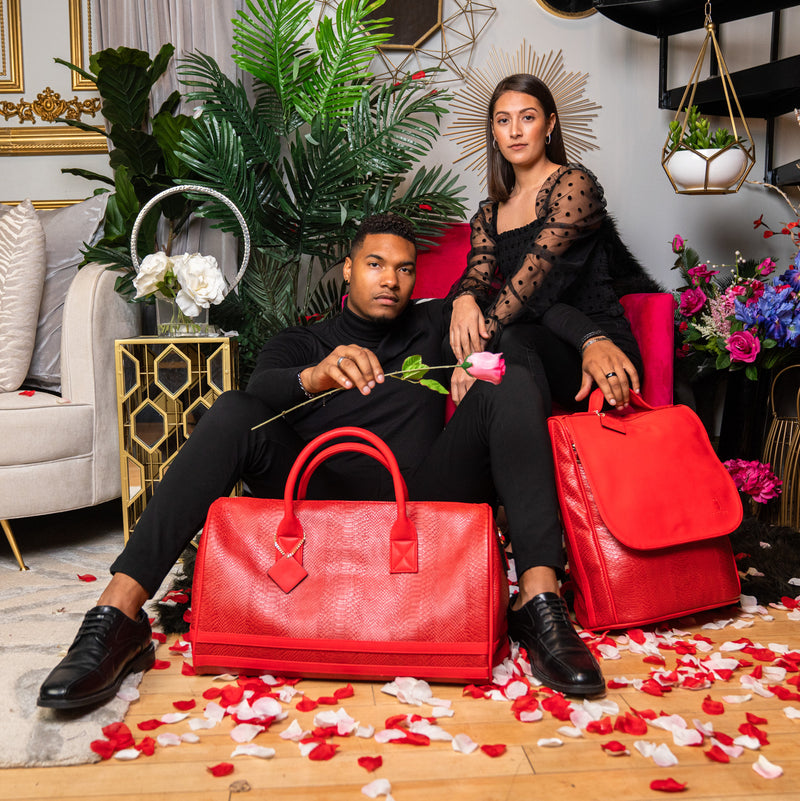 Signature Weekender Travel Set in Red