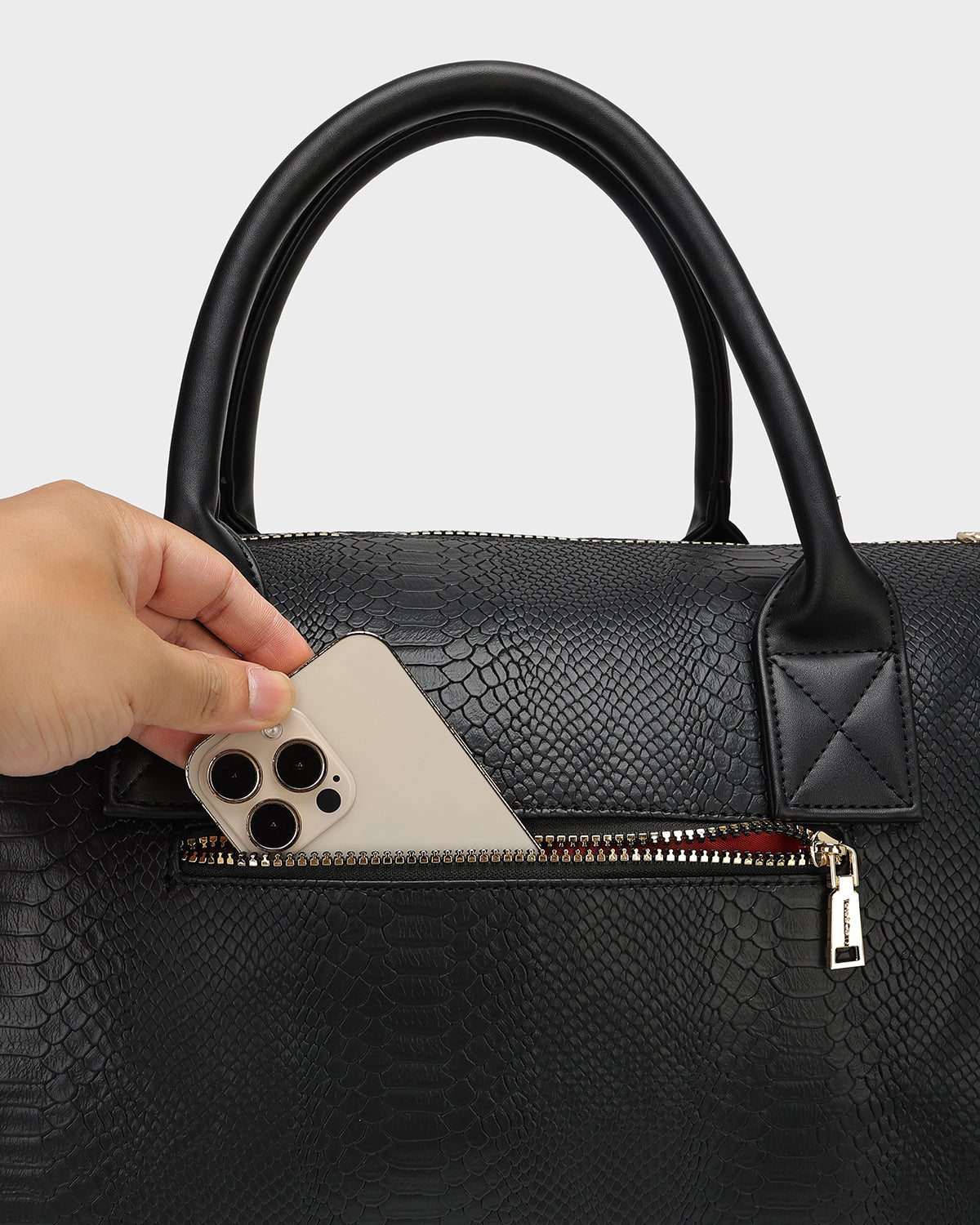 Signature Weekender Duffle Bag in Black
