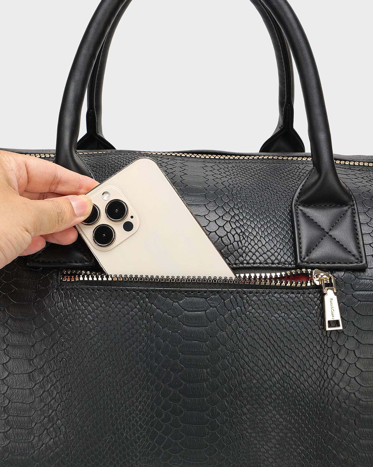 Signature Traveler Rolling Duffle in Black