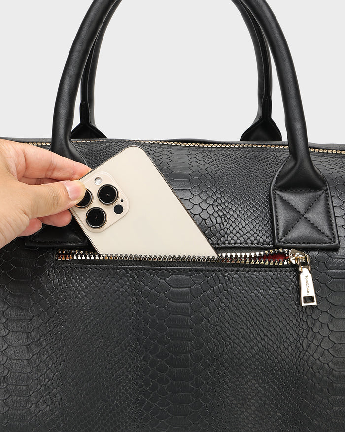 Signature Traveler Rolling Duffle in Black