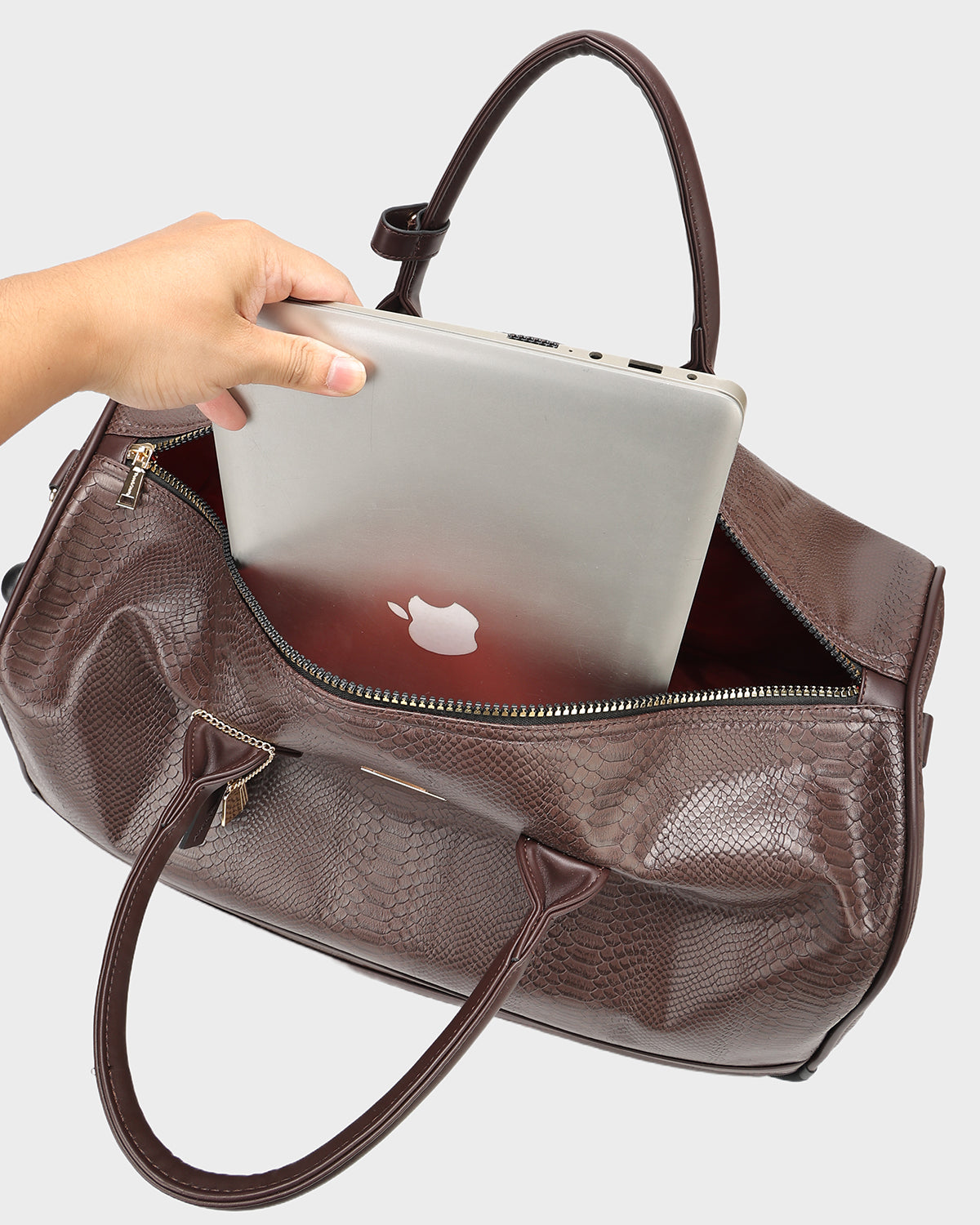 Signature Traveler Rolling Duffle in Chocolate