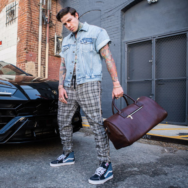 Signature Weekender Duffle Bag in Chocolate