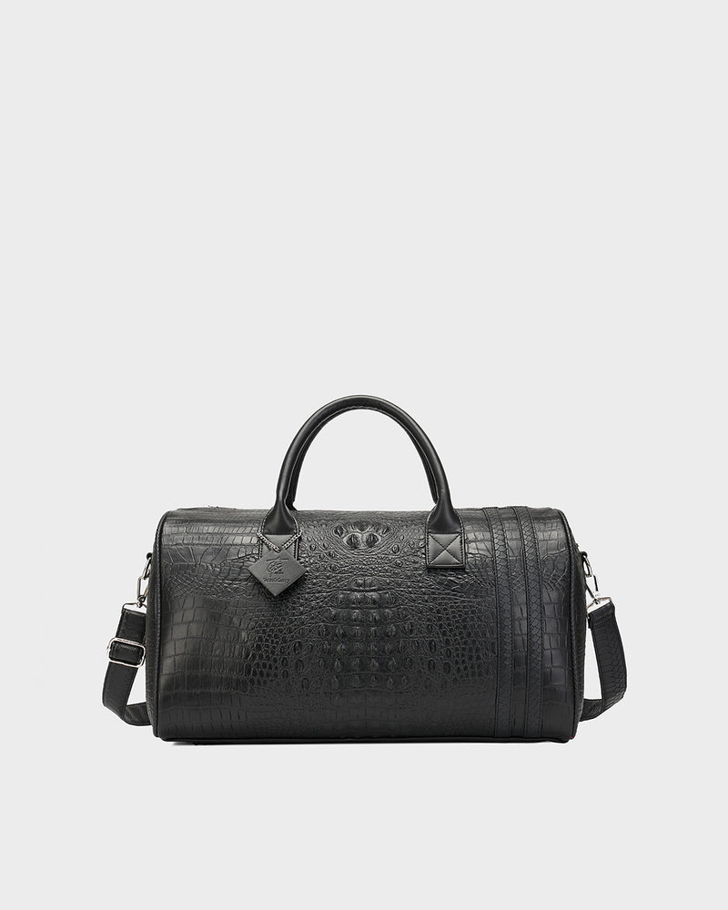 Statement Weekender Duffle Bag in Black