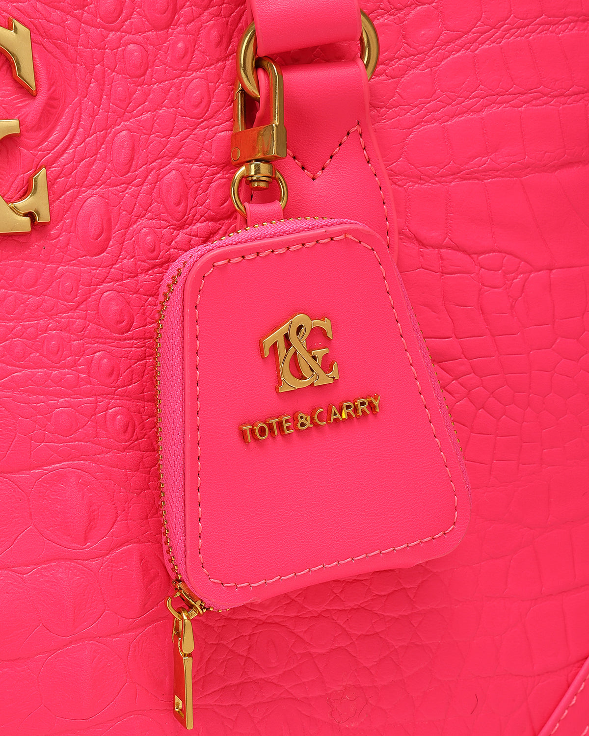 City scape Tote in Neon Pink