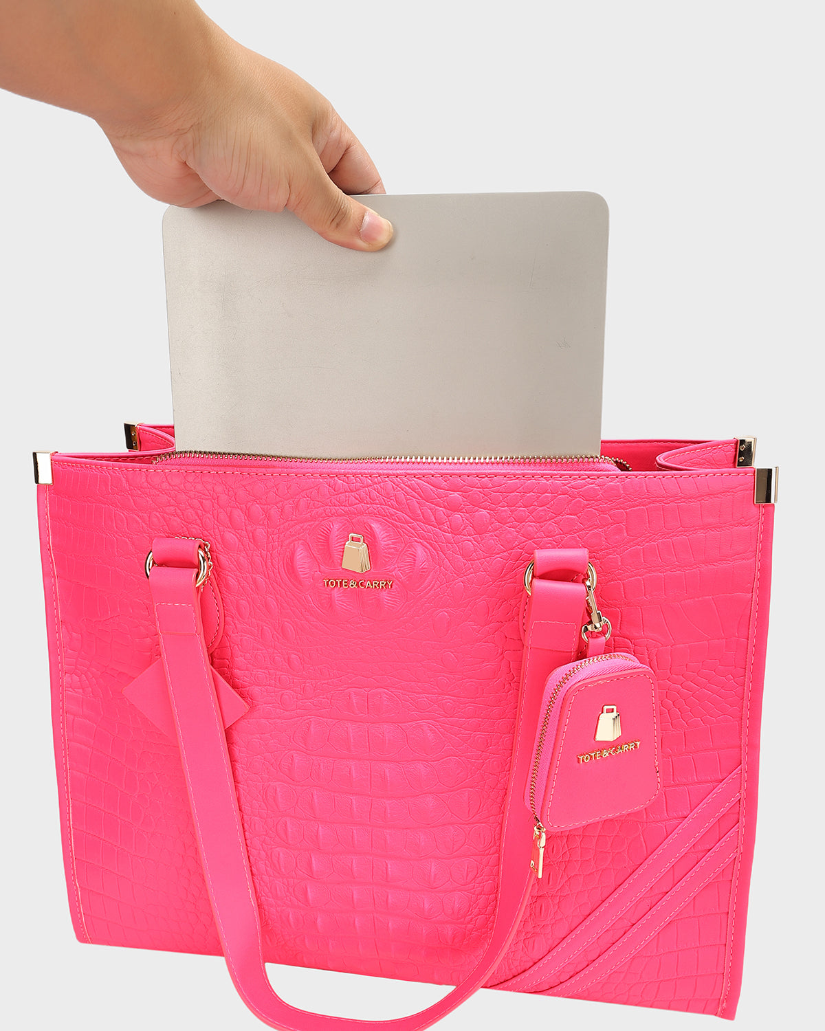 Classic City Tote Bag in Neon Pink