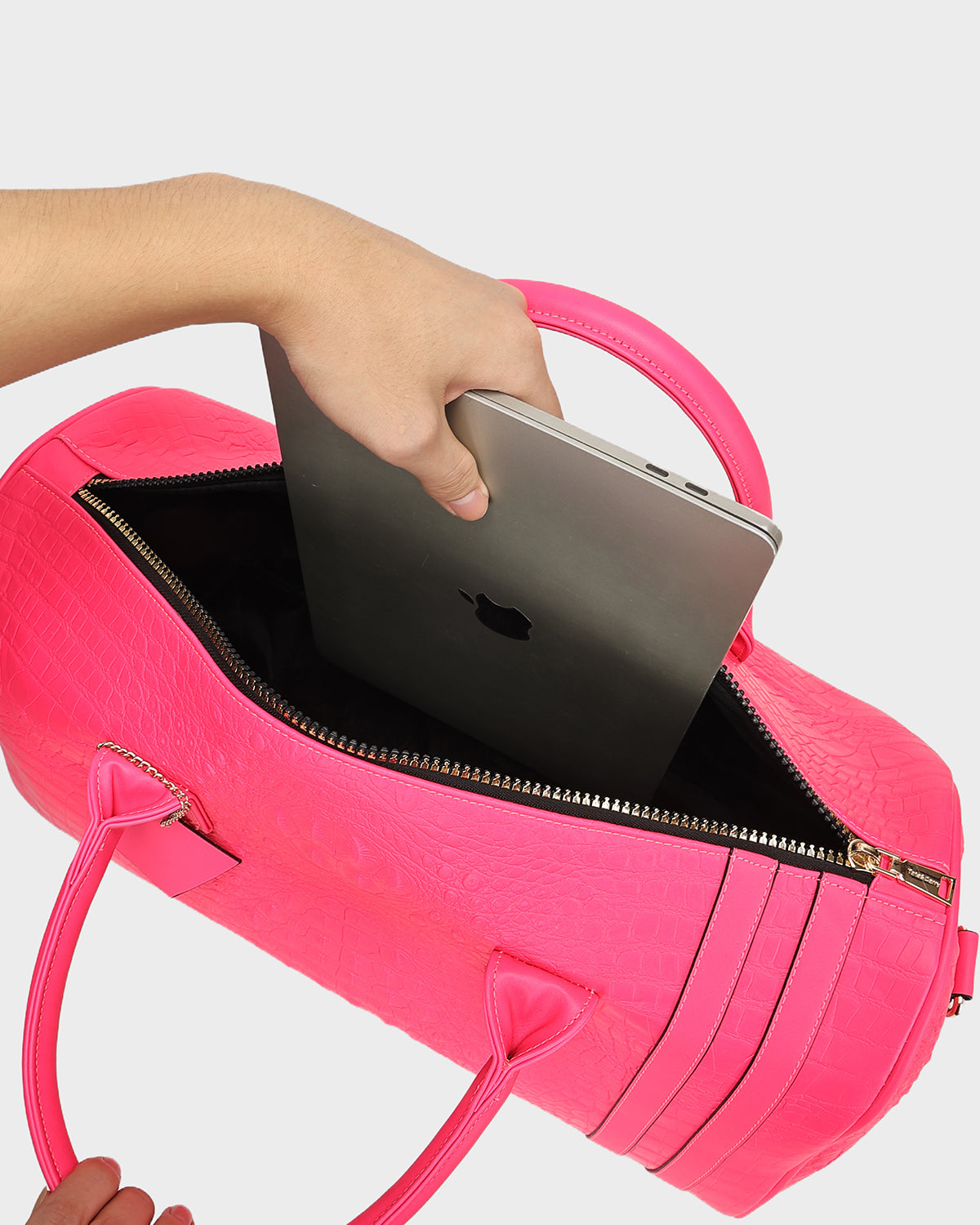 Classic Weekender Duffle Bag in Neon Pink