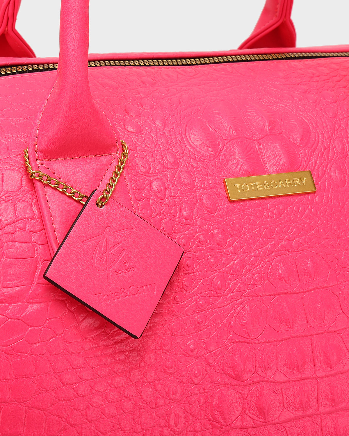 Statement Rolling Duffle Bag in Neon Pink