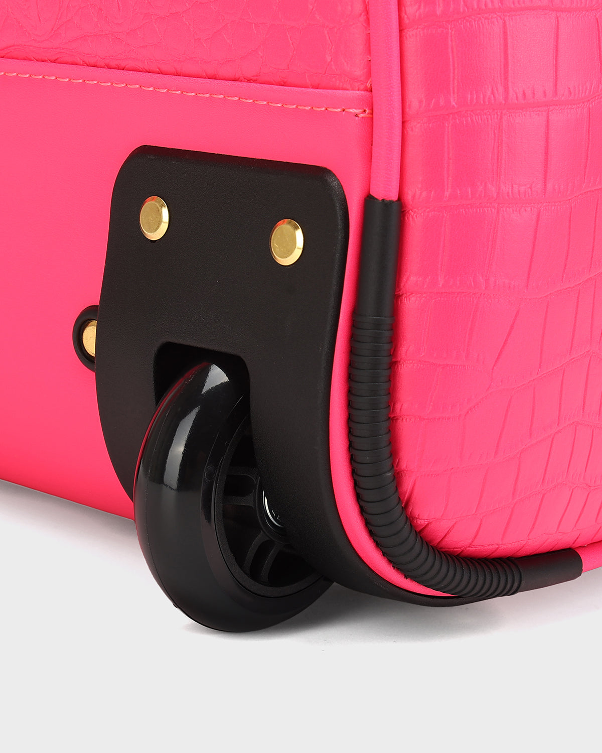 Statement Rolling Duffle Bag in Neon Pink