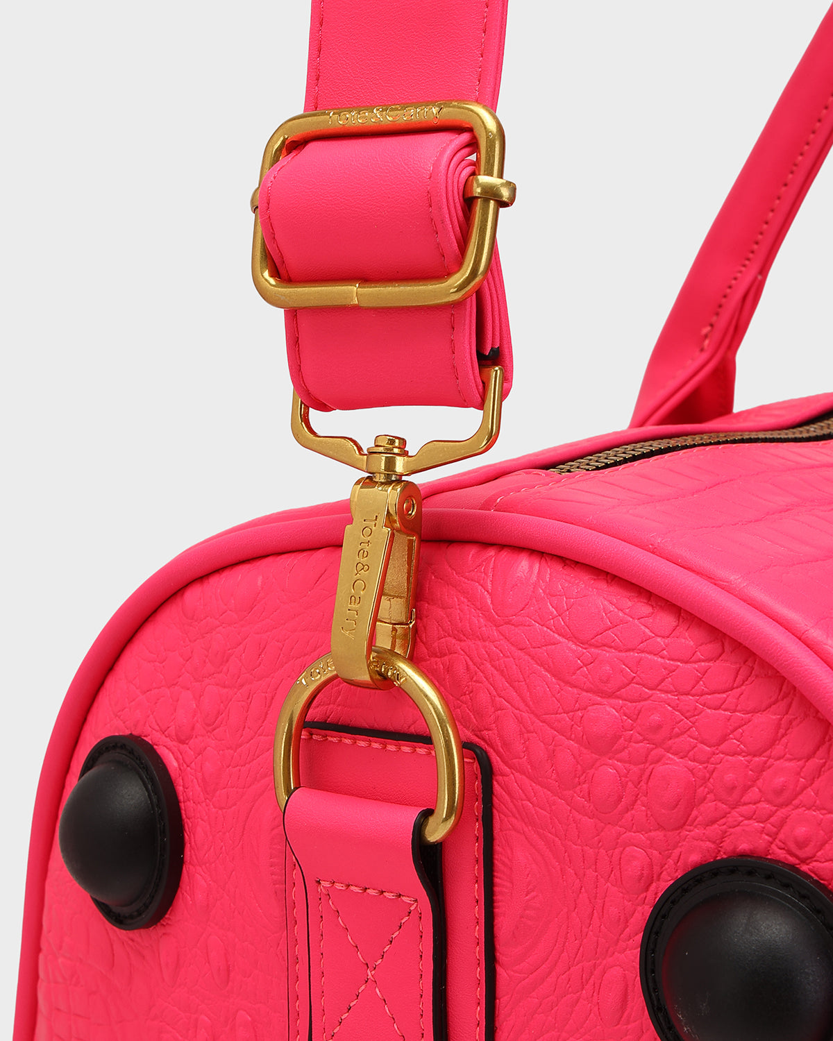 Statement Rolling Duffle Bag in Neon Pink