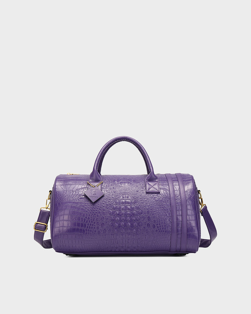 Statement Weekender Duffle Bag in Purple
