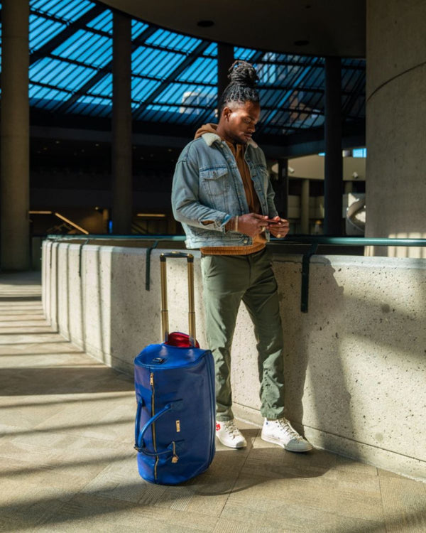 Signature Traveler Rolling Duffle Set in Royal Blue