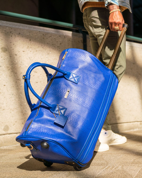 Signature Traveler Rolling Duffle Set in Royal Blue
