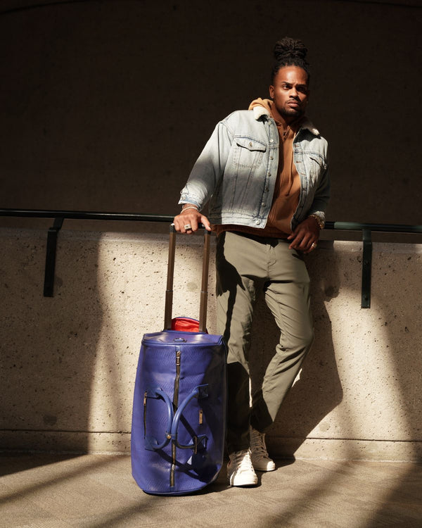 Signature Traveler Rolling Duffle Set in Royal Blue