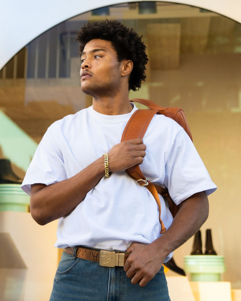 Signature Weekender Backpack in Caramel