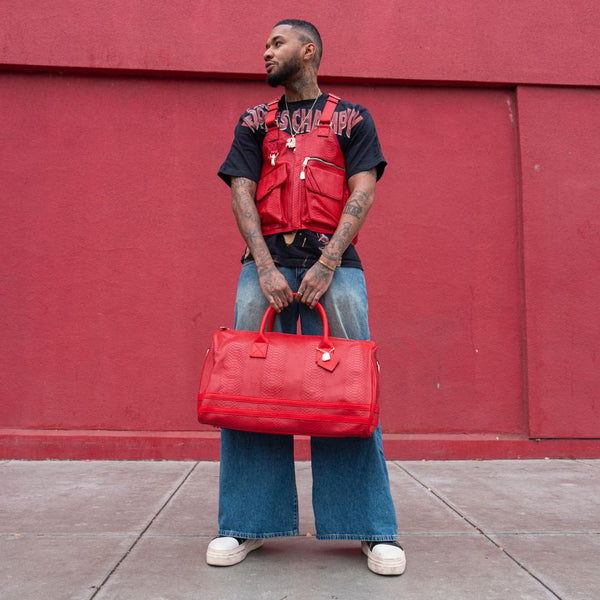 Signature Weekender Duffle Bag in Red