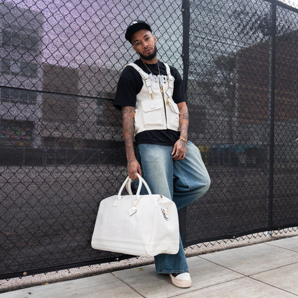 Signature Weekender Duffle Bag in White