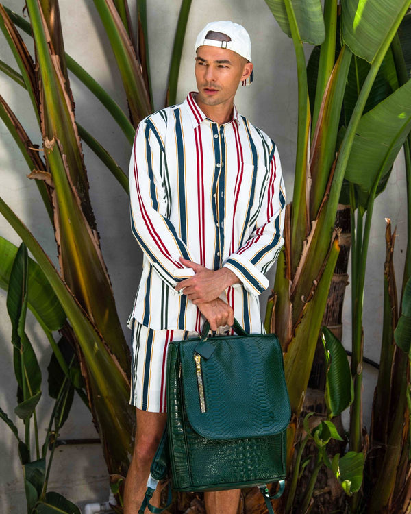 Statement Weekender Backpack in Emerald Green