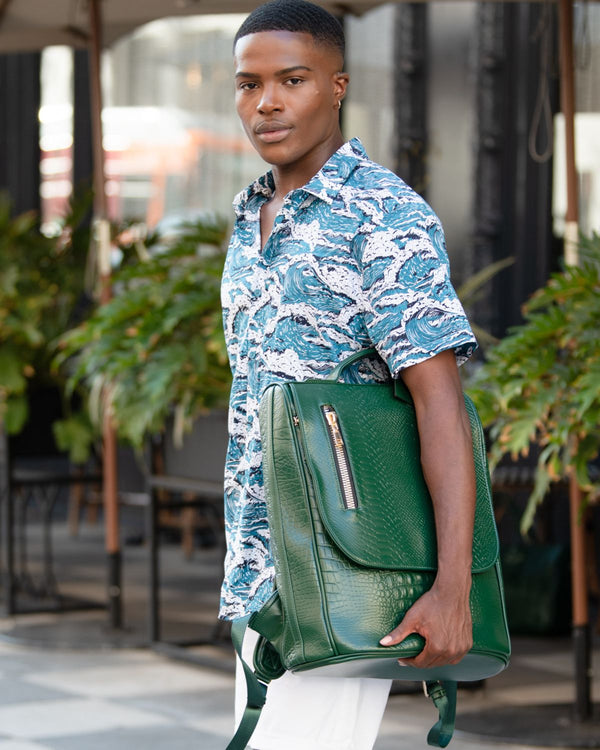 Statement Weekender Backpack in Emerald Green