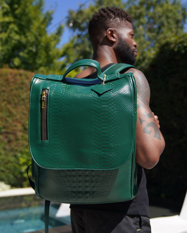 Statement Weekender Backpack in Emerald Green
