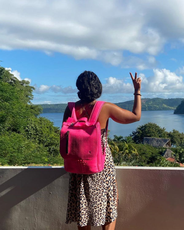 Statement Weekender Backpack in Neon Pink
