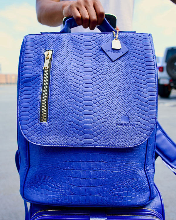 cobalt blue leather backpack Bottega Veneta - Calfskin, Polyamide & Viscose The compact bag features a spacious Royce New York Compact Leather