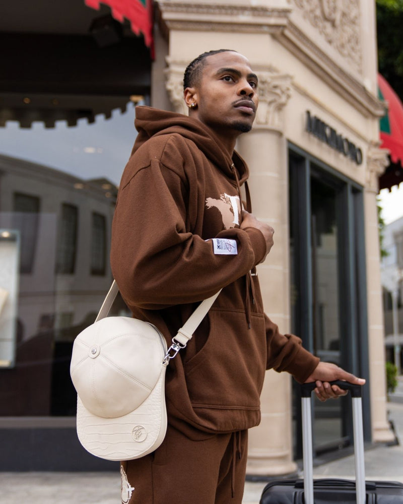 Leather Baseball Cap Bag in White