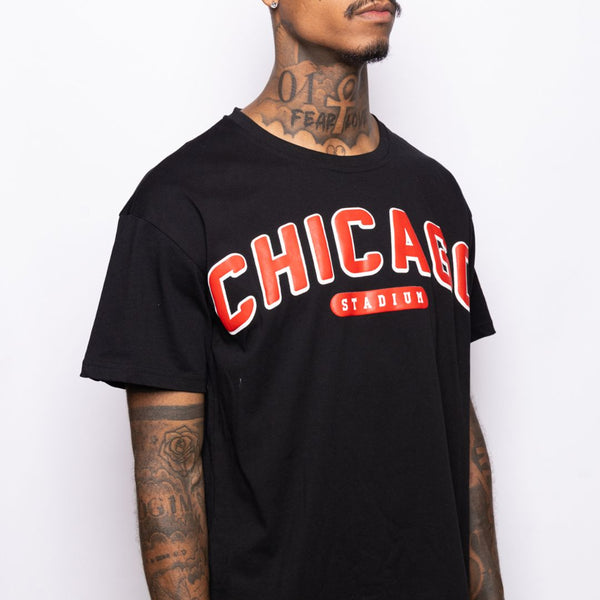 Black and Red Chicago T Shirt BULLS