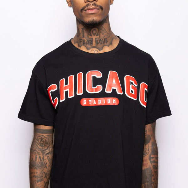 Black and Red Chicago T Shirt BULLS