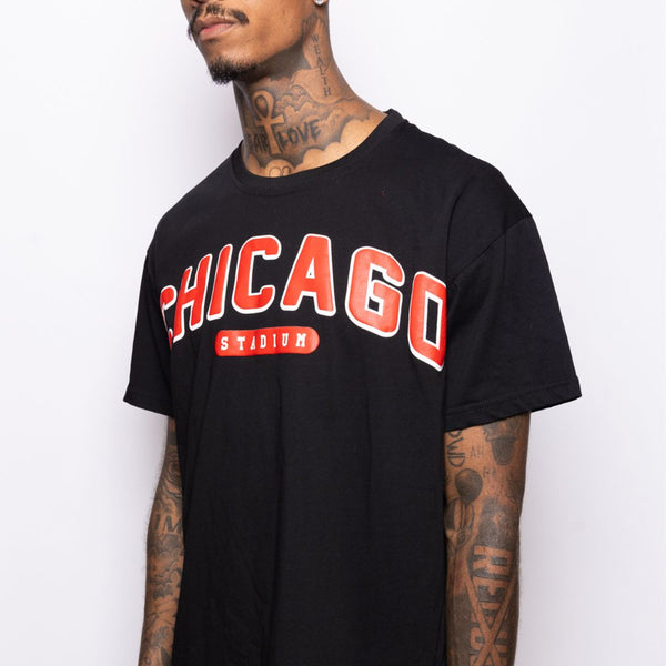 Black and Red Chicago T Shirt BULLS
