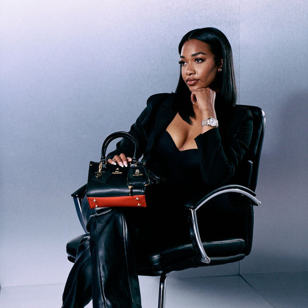 Lisse Mini Tote Bag in Black & Red