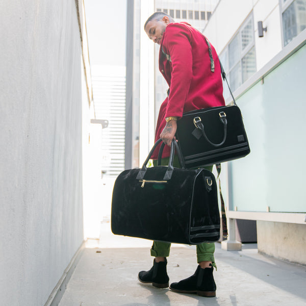 Velvet Luxe Duffle Bag in Black