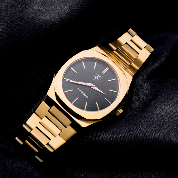 Black Face Gold Watch - Tote&Carry Black Face Gold Watch - Tote&Carry