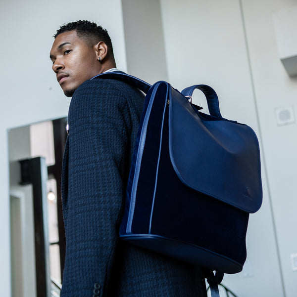 Velour Backpack in Royal Blue