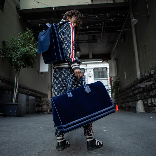 Velvet Luxe Travel Set in Royal Blue