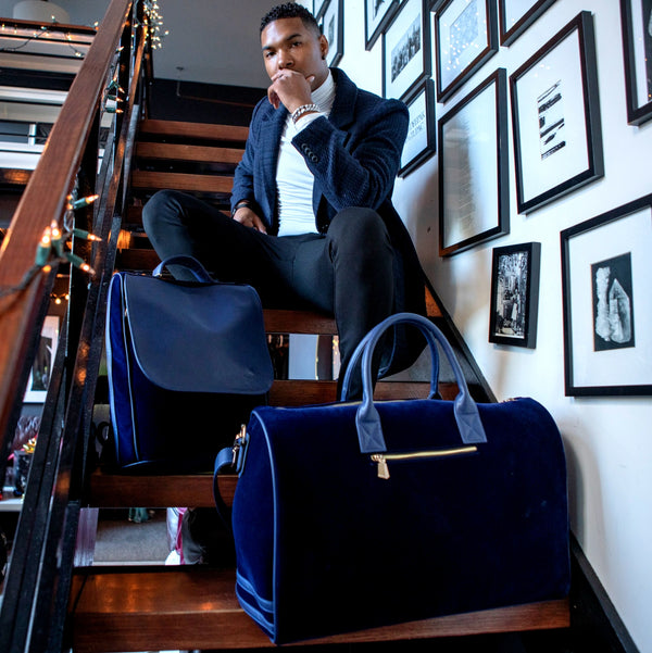 Velvet Luxe Travel Set in Royal Blue