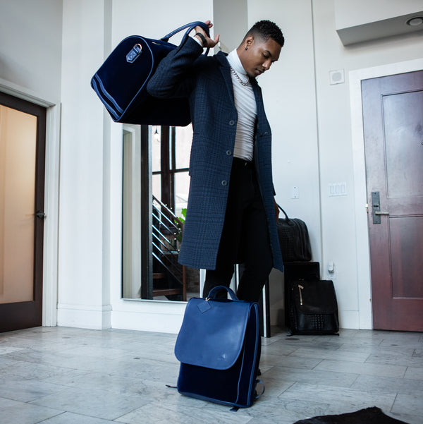 Velvet Luxe Travel Set in Royal Blue