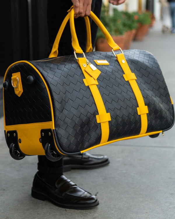 Bodega Explorer Rolling Duffle Set in Black Yellow