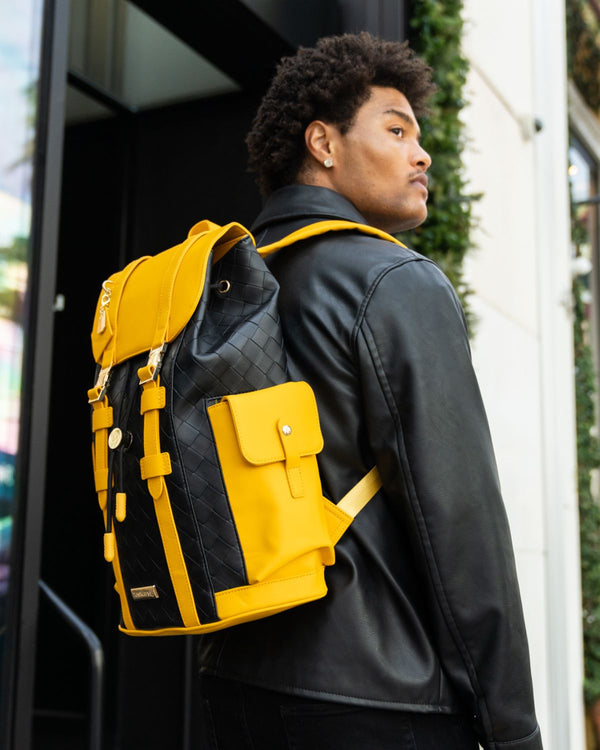 Bodega Explorer Rolling Duffle Set in Black Yellow