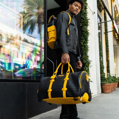 Bodega Explorer Rolling Duffle Set in Black Yellow