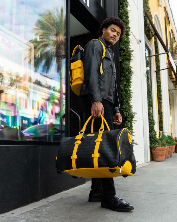Bodega Explorer Rolling Duffle Set in Black Yellow
