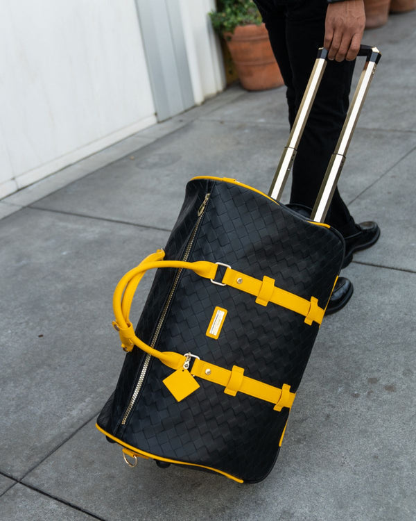 Bodega Explorer Rolling Duffle Set in Black Yellow