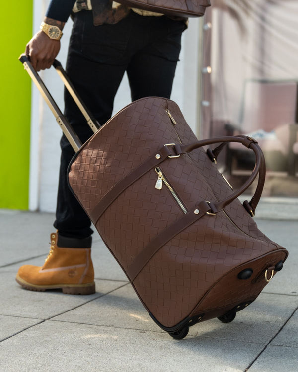 Bodega Explorer Rolling Duffle Set in Brown