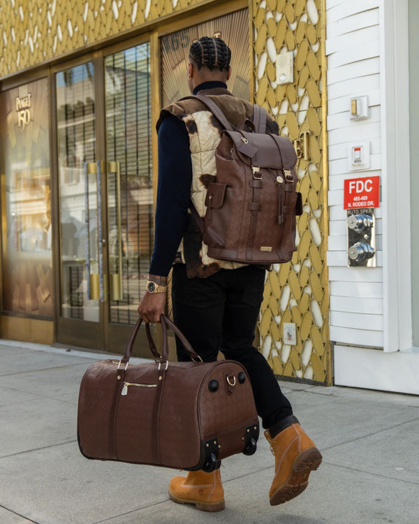 Bodega Explorer Rolling Duffle Set in Brown