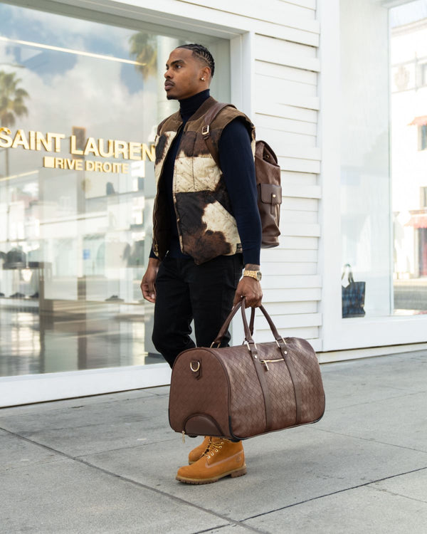 Bodega Explorer Rolling Duffle Set in Brown