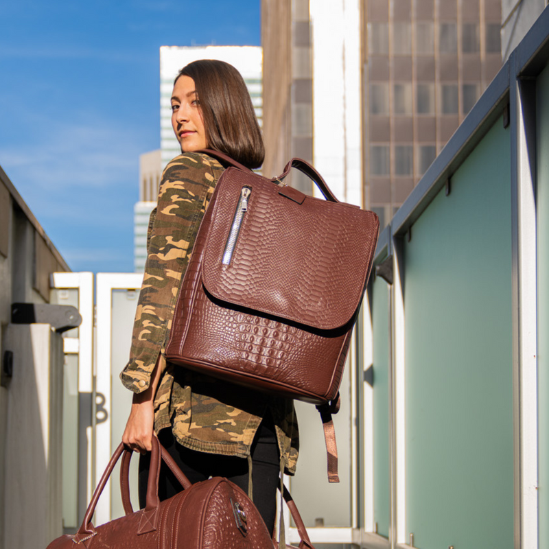 Statement Weekender Backpack in Brown