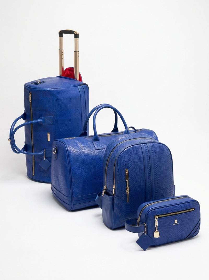 Signature 4-Piece Rolling Weekender Set in Royal Blue