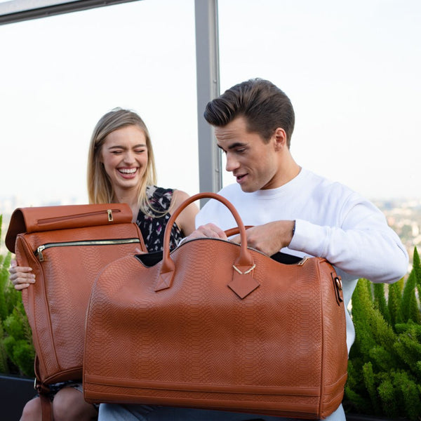 Signature Weekender Duffle Bag in Caramel