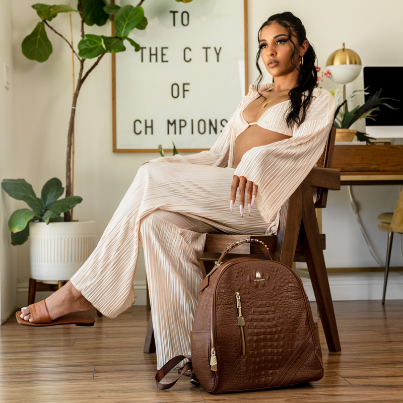 Statement Commuter Backpack in Caramel