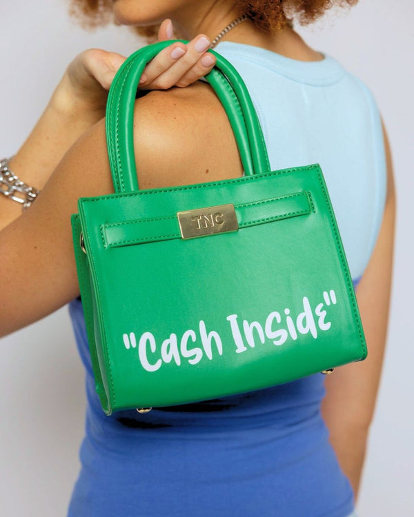 Cash Inside Mini Tote in Green
